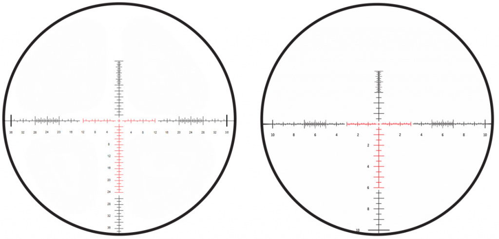 Прицельные сетки SCR MOA и SCR Mil