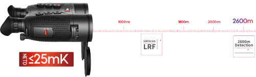 Обнаружение - 2600 м, измерение - 1200 м